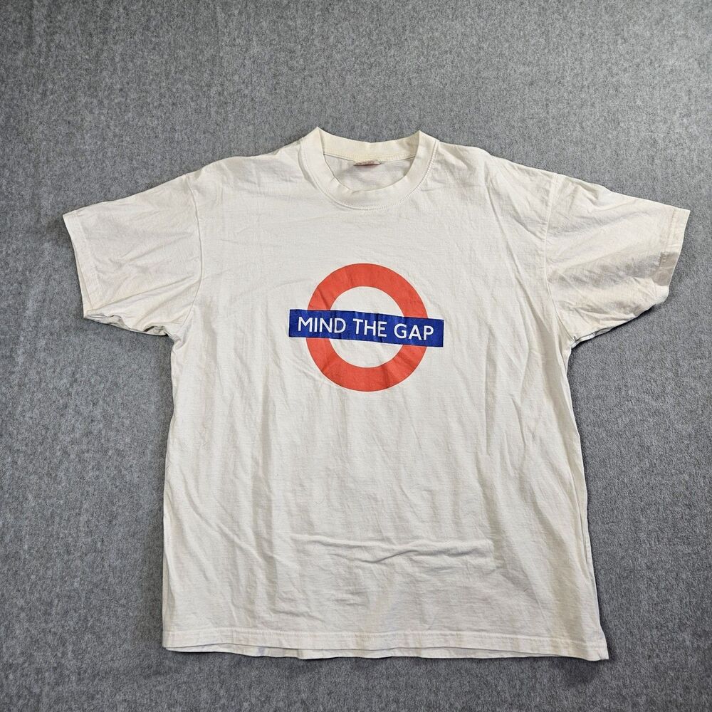 London Underground Mind The Gap T Shirt Mens XL Graphic UK Tube Tee